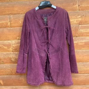 Chi by Falchi Purple Suede Jacket Size M